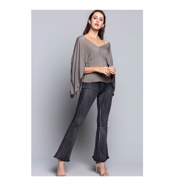 𝅺KNIT Top Fitted Waist With Dolman  Bell Sleeves - Picture 14 of 16